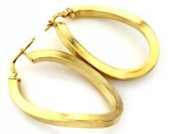 Lovrin Ezüst fülbevaló 925 aranyozással, 4.28g, ovális, karika, fényes, ajándéknak