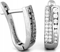 Lovrin Ezüst 925 lemez fülbevaló fehér cirkónia kövekkel divatos nőknek (Lovrin 67818)