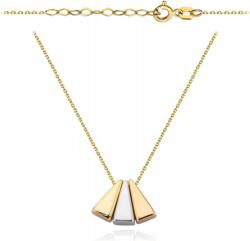 Lovrin Női arany nyaklánc 585, mozgatható háromszögekkel, háromféle arany színben, 14K (Lovrin)