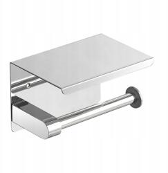  Fali Wc Papír Tartó Fürdőszobába Polccal, Krómozott Acél (TB000018)