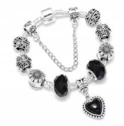  Moduláris karkötő, ezüst, ajándék szettel, charmokkal, ingyenes díszdobozban (BT101)