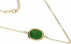 Lovrin Ezüstözött, aranyozott 925-ös nyaklánc zöld jadeittel, 3, 69g, divatos mintával (Lovrin 51625)