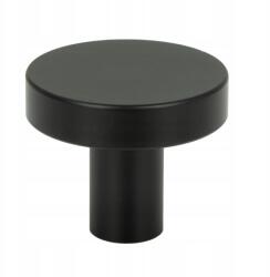 B&B Kerek fekete fém bútorfogantyú szekrényhez, fiókhoz, bútorokhoz (G102 CZ)