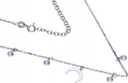 Lovrin 925-ös ezüst női nyaklánc hold kristályokkal, 2, 71g, divatos minta ajándékba (Lovrin 51946)