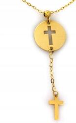 Lovrin Arany nyaklánc 585 függő Keresztekkel, modern divatos minta, ajándék (Lovrin 58895)