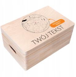 Creative Deco Gravírozott doboz térképpel, ajándék születésnapra, évfordulóra, Uv nyomtatás, 30x20 (JANCDSD130CUSTOMMAPCIRCLEBOXFBM)