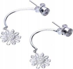 Lovrin Női ezüst fülbevaló 925 divatos virágokkal, fehér cirkónia kövekkel, 3, 27g (Lovrin 49686)