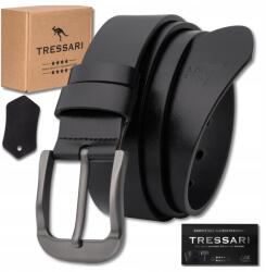 Tressari Elegáns Öv bőr Tressari fekete férfi farmer 100% valódi bőr (TRESSARI Klasyczny 115 cm męski pasek jeansów)
