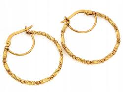 Lovrin Arany fülbevaló 585 karátos karika gömbökkel 2.10g kreol kapoccsal, érdekes mindennapi mintával (Lovrin)