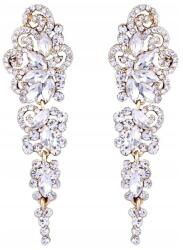 EdiBazzar Arany színű, lógós, kristályos fülbevaló elegáns cirkónia kövekkel (5905884064238)