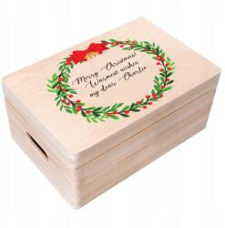 Creative Deco Személyre szabott karácsonyi doboz ajándék kívánságokkal Karácsonyra 30x20 (JANCDSD130CUSTOMXMASWREATHFBM)