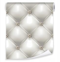 Wallarena 3D steppelt tapéta, fehér bőr hatású, hálószobába, nappaliba, falra, vlies alapon (Tapeta Na Ścianę Tapety Rolka 1032)