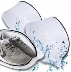 EdiBazzar Mosózsák cipőkhöz, védőháló, 2 db-os szett, cipzáras, fehér zsák (Pokrowiec do prania siatka ochronna na buty)
