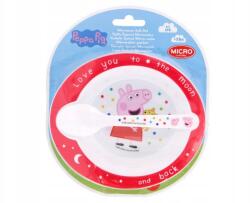 Peppa Pig Gyermek műanyag étkészlet 2 db-os, Peppa Pig Baby, tálka, kanál, 13478 (B2B_13478)