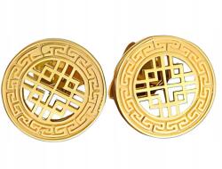 Lovrin Ezüst 925 aranyozott fülbevaló antikolt mintás karika bedugós (62214317)