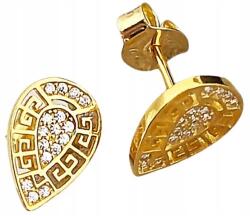 Lovrin 925-ös ezüst, aranyozott görög csepp alakú, áttört mintás fülbevaló (Lovrin)