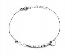 Lovrin 925-ös finomságú ezüst karkötő szív végtelen jellel nőknek, 1, 70g, állítható (62741498)