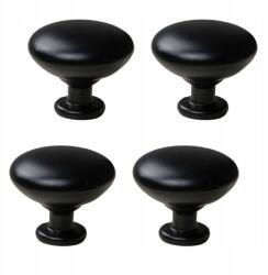 B&B 4 db kerek fém bútorfogantyú fekete szekrényajtókhoz fiókokhoz bútorokhoz (Z4 G103 CZ)