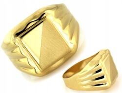 Lovrin Széles, mutatós férfi pecsétgyűrű sárga aranyból, 585 (14K), 4.40g, R26 gravírozás (62098108)
