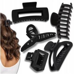 EdiBazzar Hajcsatok szett 5 db fekete matt hajcsat klasszikus könnyű csatok (Zestaw 5 szt czarne matowe klamry do włosów)