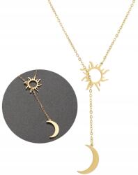  Sebészeti acél nyaklánc 18K arannyal bevonva, nap motívumos, celebek által kedvelt arany színű lánc (ZŁOTY Elegancki Naszyjnik Kolia Celebrytka)