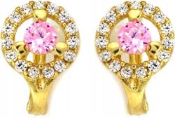 Lovrin Arany fülbevaló 585 gyermekeknek, karika rózsaszín, 1.38g, elegáns minta lányoknak (Jubiler Lovrin)