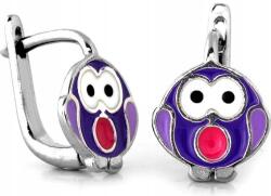 Lovrin 925-ös ezüst fülbevaló, angol kapcsos, zománccal, ideális ajándék kislányoknak (Lovrin 55520)