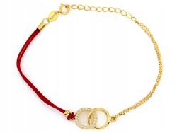 Lovrin Ezüst karkötő 925 aranyozott, két karika zsinóron 1.71g r20 divatos (60277367)