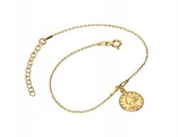 Lovrin 925-ös ezüst karkötő, aranyozott, érmés, elegáns mintával, divatos ajándék (Lovrin 63877)