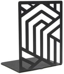  Fekete fém könyvtámasz, loft, geometrikus, ajándék, 12×17×9cm (Podpórka do książek geometryczna)