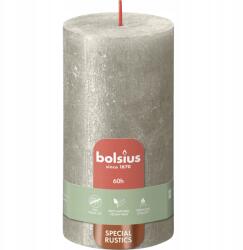 Bolsius Rusztikus, pecsétes hatású, dekorációs gyertya, pezsgőszínű, Rustic Shimmer, Bolsius, 13 cm (8717847150905)