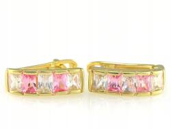 Lovrin Angol arany fülbevaló 585 14kt rózsaszín és fehér cirkónia kövekkel (43804171)