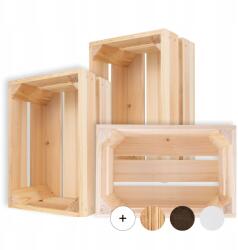 Creative Deco 3 x Kis fa láda, doboz játékokra, virágokra, 30x20x15cm (X002007GAD)