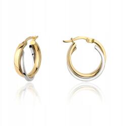 Lovrin Arany karika fülbevaló, 585-ös, fehér arannyal díszítve, 2, 34g (62259822)