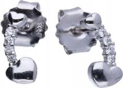 Lovrin Ezüst fülbevaló 925 szív alakú cirkónia kövekkel 1, 12g női ezüst látványos (Lovrin 47978)