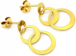 Lovrin 925-ös ezüst, aranyozott, lógós fülbevaló, divatos, két karikával, stekkeres