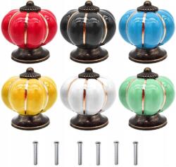  Kerámia Gombok Retró Szekrényekhez 6 Szín 6 Darab Díszítő Dekoratív (zet-4)