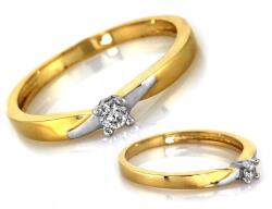 Lovrin Solitare gyűrű sárga és fehér arany cirkóniákkal pr 585 1.28g (43795235)