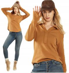  Női galléros póló blúz hosszú ujjú puha meleg divatos elegáns M-es méret (Bluzka damska z długim rękawem)