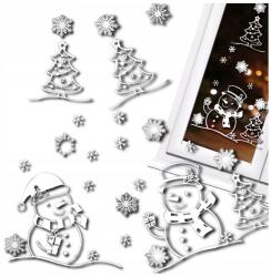  Karácsonyi matrica szett ablak dekoráció hópehely karácsonyfa (Zestaw Świątecznych Naklejek na szybę)