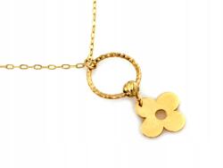 Lovrin Női arany nyaklánc 585, virág alakú, csillogó cirkónia kővel (43802013)