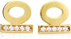 Lovrin Arany modern fülbevaló 585 ovális cirkónia kövekkel, divatos minta, ajándék, 14k (Jubiler Lovrin)