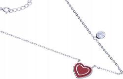 Lovrin Ezüst nyaklánc 925 piros szív medállal 2, 67g divatos "s" modell (Lovrin 51643)
