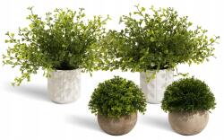  Műnövények 4 db Cserépben, Beltéri Dekoráció, Élethű Levelek (B0C22XVS3P)