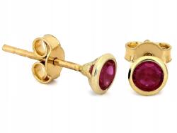 Lovrin Finom, 585-ös arany fülbevaló piros cirkónia kővel, stekkeres zárral ajándék (Lovrin)