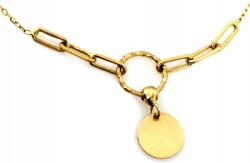 Lovrin Arany nyaklánc 585 finom lánc, kör alakú lemez nagy szemekkel (Lovrin 58575)