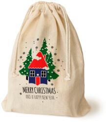 Allbag Karácsonyi Pamut Ajándéktasak 30x45 cm Ecru 145g Karácsonyi motívum (WBAWN013 Allbag)