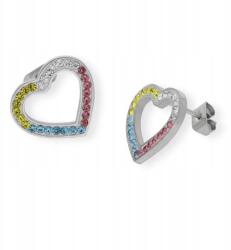  CKR770 szív alakú fülbevaló kövekkel, sebészeti acélból (99378)