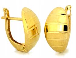 Lovrin 585-ös arany fülbevaló, fényes lemezkékkel, angol kapcsos, ajándéknak