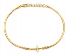 Lovrin Elegáns arany 585 karkötő merev elemekkel, kereszttel, r16 (Lovrin)